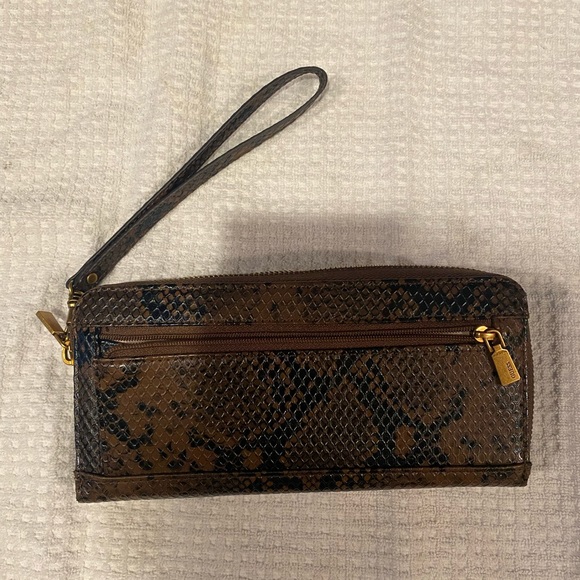 Guess Faux Python  Leather Satchel with matching wallet - Picture 12 of 16